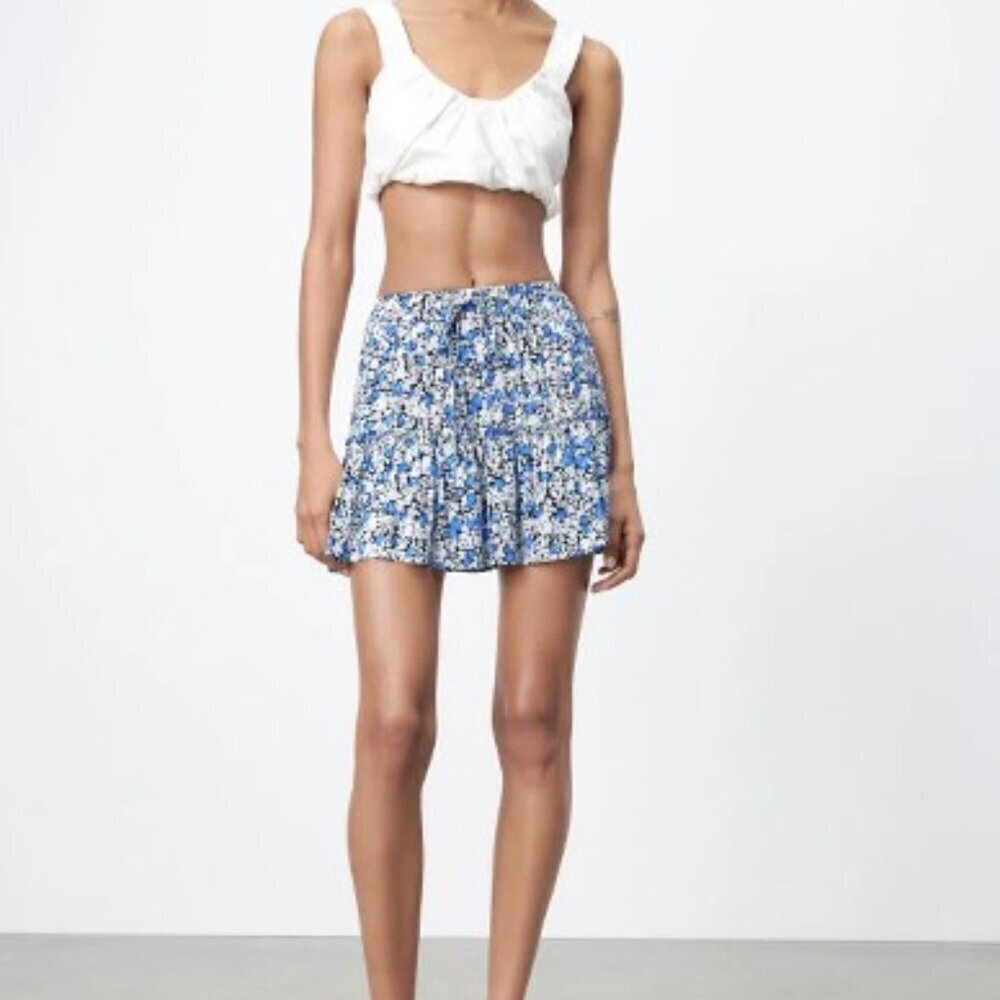 Zara Floral Print Skirt Pants SIZE M 8372/094/044